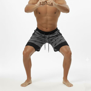 Trending Sporty Double <b>Layer</b> Men's Shorts Customized Design Print Non Woven Eco-Friendly 100% Polyester Fabric Quick Dry - Product Image 4