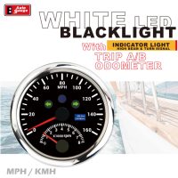 Compteur de vitesse GPS 2-en-1 noir 85 mm (3 3/8 pouces) pour voiture et bateau, avec tachymètre, indicateur de direction et odomètre, compatible course automobile, jusqu'à 160 MPH