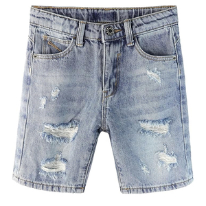 OEM Acid Wash Denim Jorts Unisex Streetwear Baggy Vintage Cotton Custom Print Summer Casual Woven Mid Shorts Wholesale - Product Image 1
