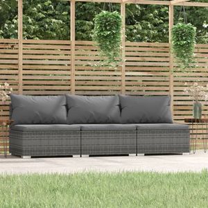 Canapé de patio gris 3 places - Product Image 1