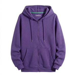 Sweat à capuche zippé personnalisé pour homme, coupe oversize, style streetwear, respirant, avec cordon assorti, idéal pour l'automne - Product Image 2