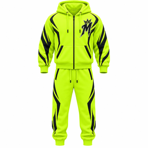 Conjuntos deportivos de invierno para hombre, con cremallera, de forro polar, de primera calidad, para pedidos al por mayor, pantalones deportivos, ropa deportiva cálida para invierno, marca privada. - Product Image 1