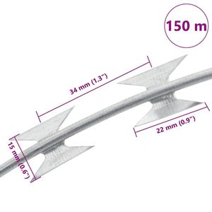 Alambre de Contrafuerte de Acero Galvanizado BTO-22, Alambre de Contrafuerte en Espiral de 492.1'' para Seguridad - Product Image 5