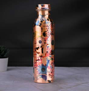 Botella de Agua Ecológica de Cobre Puro de Lujo, Cuerpo Recubierto de Color Marrón, Base de Cobre Martillado, a Prueba de Fugas, Botella Ayurvédica para el Hogar - Product Image 4