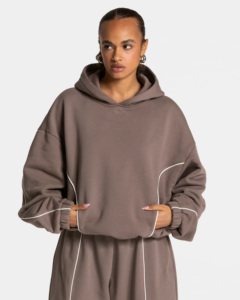 Conjunto de 2 Piezas de Primera Calidad, 100% Algodón, con Capucha, Informal, Holgado, Transpirable, Ecológico, Lavado Ácido, Estampado Sólido, Talla Grande, para Invierno - Product Image 2