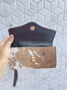 Latest Designer Hand Tooled Leather Clutch With <b>Hair</b> On Hide Embroidery <b>Bohemian</b> Stylish Wallet With Strap For Daily Use - Product Image 4