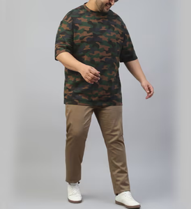 เสื้อยืดผู้ชายลายพรางทรงโอเวอร์ไซส์ ผ้าถักระบายอากาศได้ดี 100% ผ้าฝ้าย รับสกรีนโลโก้ ผ้าหนา 240 GSM แห้งเร็ว เหมาะสำหรับใส่หน้าร้อน - Product Image 5