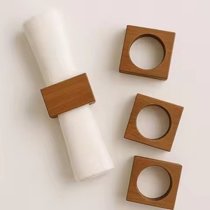 Ensemble d'anneaux de serviette en bois uniques, porte-serviettes décoratifs pour la table, pour mariage, fête, restaurant, hôtel, dîner, célébration - Product Image 2