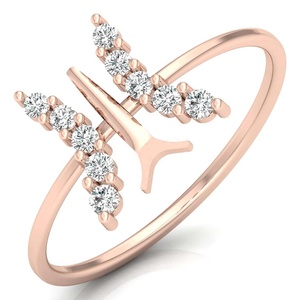 แหวนเพชรทรงกลมตัดรูปผีเสื้อแหวนทองคำแท้ขายส่งแหวนอัญมณีล้ำค่าของขวัญวันเกิดเครื่องประดับเงินแฟชั่น - Product Image 3