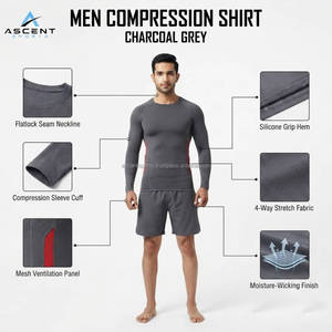 <b>Men</b> <b>Compression</b> <b>Shirt</b> Long Sleeve Gym Base Layer Athletic <b>Compression</b> Top Quick Dry Sports T <b>Shirt</b> Fitness Running Workout OEM - Product Image 6