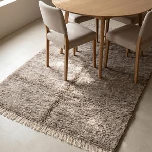 Tapis rectangulaire de luxe en laine nouée à la main, à franges, doux et moelleux, motif floral classique, à poils plats, durable, pour chambre et salon - Product Image 3