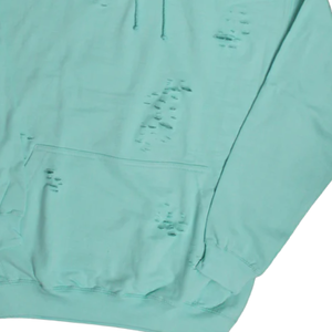 Sudadera con capucha verde menta desgastada, estilo oversize, streetwear, venta al por mayor, sudadera con capucha vintage desgastada - Product Image 6