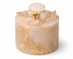 Contenants de conservation alimentaire en résine écologiques faits à la main, forme cylindrique, accents feuille d'or, couvercles hermétiques pour la cuisine et les fêtes - Product Image 4