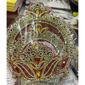 Corona de Acrílico con Cristales y Pedrería, Decorativa y Elegante, Hecha a Mano, Ligera, Mini Elementos, para Templos, Dioses, Festivales - Product Image 2
