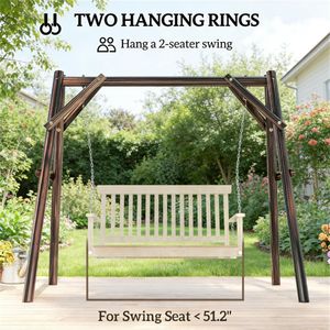 Patio <b>Swings</b> <b>Frame</b> Hanging Chair and Bed <b>Frame</b> for Outdoor Porch Use - Product Image 4