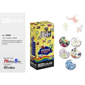 Papier cadeau décoré pour enfants 70CM*5M, papier pour fête d'enfants, cadeau d'anniversaire décoré, accessoires de décoration - Product Image 1