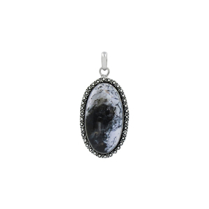Pendentif ovale en turquoise buffle blanc naturel |   Pendentif en laiton fait main avec pierre précieuse sertie |   Pendentif de bijouterie tendance |   Vente en gros de pierres précieuses - Product Image 1