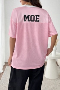 Maillot de football rose rétro personnalisé tendance à manches courtes, uniforme sportif, t-shirts de mode urbaine Y2K, maillot de football américain - Product Image 3