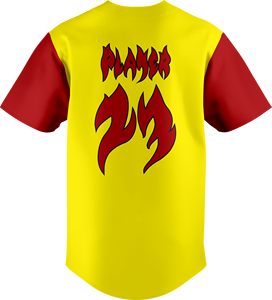 Camiseta de Béisbol para Niños, Amarilla y Roja, con Estampado Digital, Absorbente de Humedad, Manga Corta, Corte Regular, Poliéster, Logotipo Frontal - Product Image 2