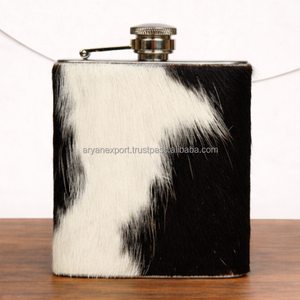 Petaca Portátil de Acero Inoxidable de 7oz con Funda de Cuero Genuino, Estilo Rústico Occidental, Personalizable para Whisky y Licores - Product Image 3