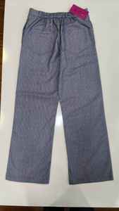 Pantalones Palazzo de Algodón a Rayas para Mujer, Cintura Elástica, Pierna Ancha, Casuales, Cómodos, para Uso Diario - Product Image 2