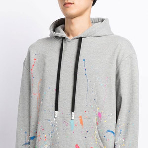 Wholesale Cut <b>Edge</b> Raw Hem 3D Printed Eco-Friendly Men's Hoodie with Customized Logo Two Tone Pullover Hoodie - Product Image 5