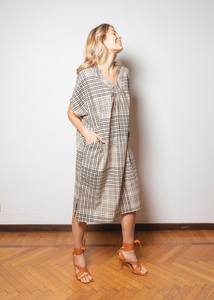 Vestido Kaftan Boho Chic de Algodón Indio Ligero con Estampado Geométrico, Traje Maxi de Verano HANIMA013 - Product Image 3