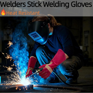 Guantes de Soldadura de Cuero con Puño Extra Largo, Absorbentes de Sudor, Resistentes al Fuego y a Salpicaduras de Metal Fundido, Personalizables para Manipulación de Metales Calientes - Product Image 5
