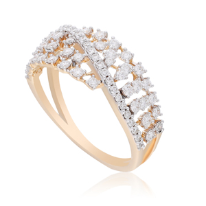 Anillo de Eternidad de Diamantes en Oro Sólido de 18K para Mujer, Corte Brillante Redondo, Anillo de Boda Geométrico de Lujo - Product Image 2
