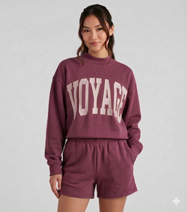 Conjunto de Pantalones Cortos con Cuello Alto para Mujer, Ropa Casual de Invierno, Suave, Cálida y Cómoda, Ropa Elegante para el Día a Día - Product Image 1