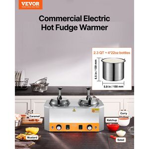 Dispenser Elettrico Commerciale per Formaggio 2.4x2 L in Acciaio Inossidabile Riscaldato con Doppia Pompa 86-23, Scaldafondente per Bevande per Bar - Product Image 2