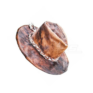 Sombrero de Vaquero de Cuero con Pelaje, Hecho a Mano, de Cuero Genuino, Impermeable, Transpirable, Ajustable, de Ala Ancha, Unisex, para Exteriores, Casual, para las Cuatro Estaciones - Product Image 2