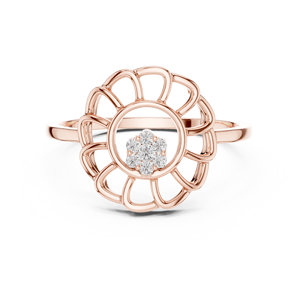 Anillo de oro amarillo macizo de 14k para mujer, minimalista, con piedras cultivadas en laboratorio de corte brillante redondo, para uso diario, banda apilable - Product Image 6