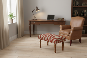 Banc rembourré en kilim de laine et de jute fait main - Banc d'entrée de style ethnique - Pour la décoration du salon et de la chambre - Product Image 3