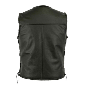 Most Hot Selling 2026 New Custom Design Men's Sleeveless Racing Biker <b>Vest</b> Professional Motorbike Genuine Leather Winter <b>Vest</b> - Product Image 3