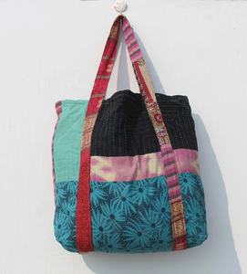 Livraison Express Indian Kantha Handmade Tote Vintage Kantha Jhola Bags - Product Image 2