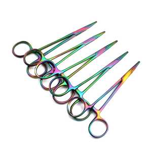 Pinzas Hemostáticas de Acero Inoxidable Multicolores con Bloqueo, Rectas, de Alta Calidad Médica, Marca Dentavex - Product Image 1