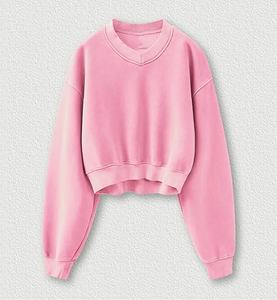 2025 Latest Style <b>Women</b> <b>Long</b>-Sleeve Winter <b>Sweatshirts</b> Plain Solid Color New Design Hot Selling Cropped Winter <b>Sweatshirts</b> - Product Image 4