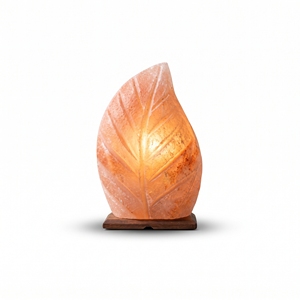 Lámpara de Sal del Himalaya con Forma de Hoja, Cristal de Roca Natural, Iluminación Decorativa para Mesa, Adorno para Dormitorio y Hogar - Product Image 1