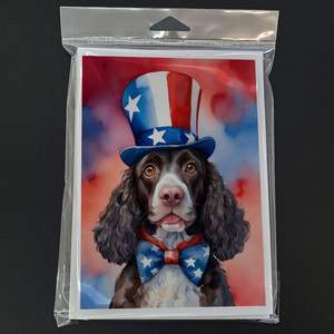 Lunatique A7 Taille 5x7 Patriotic American Water Spaniel Note Cards Pack 8 Cartes Vierges avec Enveloppes pour Salutations - Product Image 3
