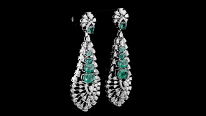 Luxury Long <b>Emerald</b> Pear Cut 14K Gold Diamond Chandelier <b>Drop</b> <b>Earrings</b> Women Bridal Statement High End Wedding Party Jewelry - Product Image 2
