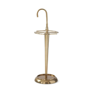 Porte-parapluie moderne et élégant en métal doré avec motif vertical fin pour les entrées élégantes de maisons et de bureaux - Product Image 1