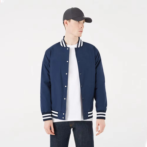 Veste universitaire pour hommes 2026, vente en gros personnalisée, veste bomber unie 100% polyester - Product Image 1
