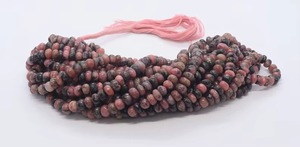 Perles Rondelles Lisses en Rhodonite Naturelle 6mm 7mm, Perles de Pierre Gemme Rhodonite, Fil de 16 Pouces, Vente en Gros, Fournitures pour la Fabrication de Bijoux - Product Image 3