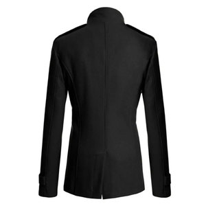 Manteau long croisé en mélange de coton premium pour homme, élégant, formel et décontracté, idéal pour l'hiver, avec ajustement ajustable - Product Image 2
