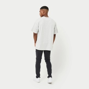 <b>Mens</b> Oversized Heavyweight Cotton TShirt Crew Neck Drop Shoulder Half Sleeve Casual Plain Tee White Melange Streetwear - Product Image 4