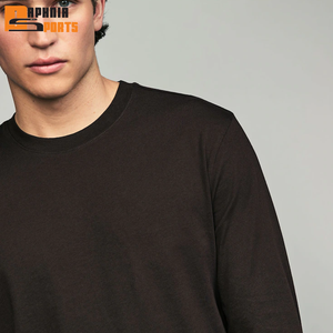 Men's Round Neck Heavyweight Streetwear Long Sleeve T Shirt Manufacturer Oversized Mens Long Sleeve Cotton T-Shirt for Men - Product Image 4