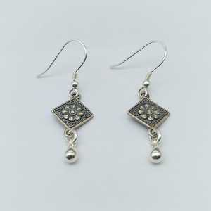 Vintage Peace Drop <b>Earrings</b> 925 Sterling Silver Oxidized Handmade Jewelry Bulk Export Supplier Nikhil Gems NG-033 Trendy Women's - Product Image 3