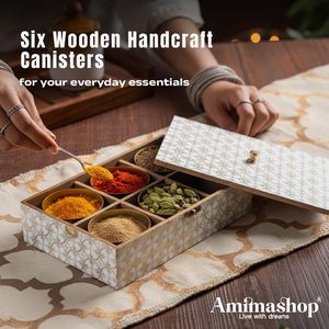 Boîte de rangement en bois avec couvercle à motif géométrique doré, design compartimenté pour organiser les cadeaux, décoration artisanale moderne - Product Image 6