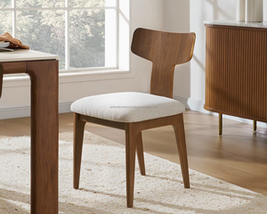 Juego de Comedor Moderno y Duradero de Madera, 5 Piezas, Estilo Mid-Century, Sillas con Respaldo Cruzado, Mesa Rectangular, Muebles para el Hogar No Plegables - Product Image 4